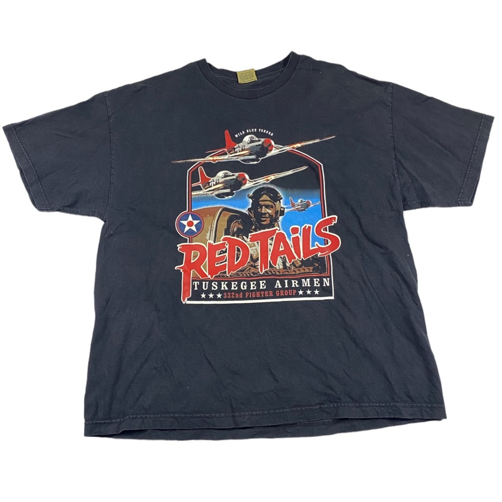 Vintage Tuskegee Airmen Red Tails Air Force 2X T-Shirt USAF Big Boy Gear